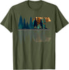 Bear Lover Gift Co. Trees Reflection Wildlife Nature Animal Bear Outdoor Forest T-Shirt - Olive Green