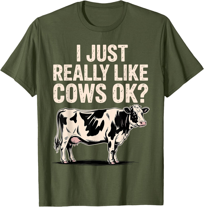 Cow Gift Cow Lover Accessories Cattle Farmer Stuff Funny Cow Design for Men Women Kids Dairy Cattle Cow Lovers T-Shirt -