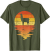 TrendyPull Silhouette Retro Vintage Style Gifts Llama shirt retro sunset 70s vintage Llama T-Shirt - Olive Green