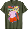 Peppa Pig Hey Peppa Colorful Sunshine Striking Pose Portrait T-Shirt - Olive Green