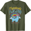 Llama Queen Birthday Party Gift Majestically Awkward Funny Llamacorn Llama Unicorn Rainbow T-Shirt - Olive Green