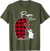 Family Bear Matching Christmas Buffalo Plaid Papa Bear Christmas Pajama Red Buffalo Plaid T-Shirt - Olive Green