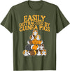 Guinea Pig Shirts For Men Women Kids Gift Easily Distracted by Guinea Pigs Funny Cavy Men Women Kids T-Shirt - Olive Green