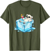 Cool Polar Bear Summer Vibes Chill Ice Cube Lazy Polar Bear in Ice Cube Tropical Cocktail T-Shirt - Olive Green