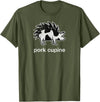 Pork Cupine Shirts Funny Pork-Cupine Shirt - Porcupine and Pig Tee T-Shirt - Olive Green