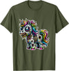 Cool Zombie Horror and Halloween Designs Scary Zombie Unicorn Scary Halloween Horror Monster Design T-Shirt - Olive Green