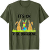 Cute Rabbit Lover Bunny Graphic T-Shirt (Purple) in Olive Green