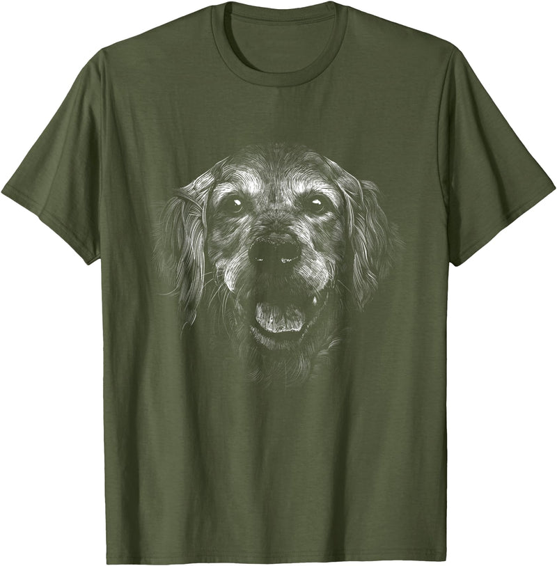 Retriever Dog Pet T-Shirt - Olive Green