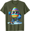 Easter Hockey Lovers Eggs Egg Bunny Rabbits Men Women Boys T-Shirt in Olive Green