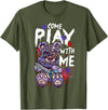 Halloween Gifts & Halloween Shirts by NLTS Scary Killer Teddy Bear Pastel Goth Style Creepy Kawaii T-Shirt - Olive Green