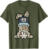 Funny Bunny Egg Hunter Rabbit Lovers Happy Easter Camouflage T-Shirt in Olive Green