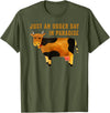 Funny Gifts for Cow Lovers An Udder Day in Paradise Funny Cow Pun T-Shirt - Olive Green