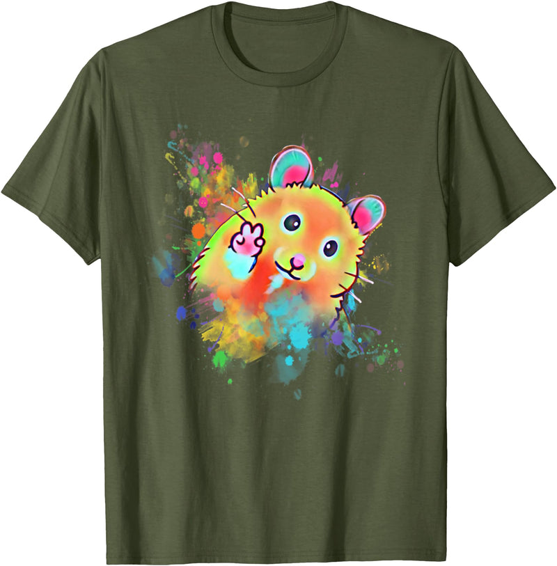 Funny Hamster T for Boys, Girls, Men, Women & Kids Hamster T-Shirt - Olive Green
