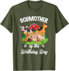 Vintage Retro Birthday Godmother Of The Birthday Boy Party Cow Farm 1St Birthday T-Shirt - Olive Green