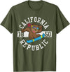 California Gift Kids Boys Girls Men Women Mom Dad California Republic Bear Snowboarder Snowboarding Snowboard T-Shirt - Olive Green