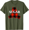 Buffalo Plaid Bear Designs Sugar Nickname Bear Buffalo Plaid Design T-Shirt - Olive Green