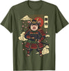Samurai Pig Anime Japan Pig Samurai Japanese Warrior T-Shirt - Olive Green