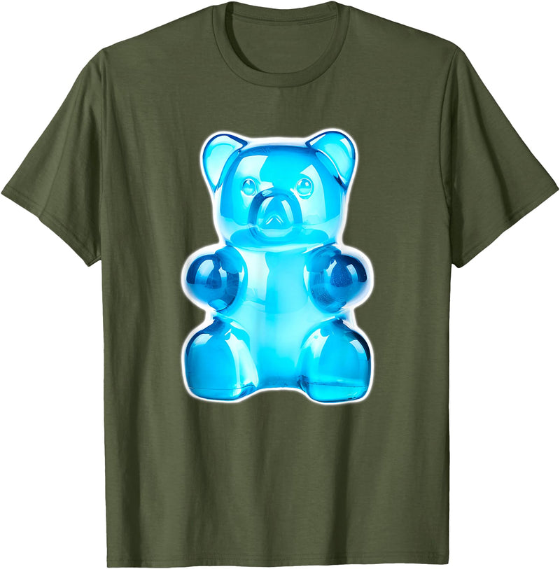 Urban Empyre Blue Gummy Bear Candy T-Shirt - Olive Green