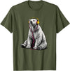 Arctic Wildlife Music Lover Designs Polar Bear Headphones Music Lover Funny Arctic DJ T-Shirt - Olive Green