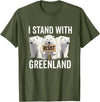 I stand with Greenland Merch Apparel I Stand with Greenland Protest Polar Bear Greenland Denmark T-Shirt - Olive Green