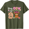 Holy Cow I'm 9 Highland Cow 9th Birthday Holy Cow I'm 9 Highland Cow Farming 9th Birthday 9 Years Old T-Shirt - Olive Green