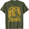 Lion Of Judah Designs Co. Lion Of Judah Rastafari Ethiopia Africa Reggae Lion T-Shirt - Olive Green