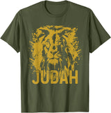 Lion Of Judah Designs Co. Lion Of Judah Rastafari Ethiopia Africa Reggae Lion T-Shirt - Olive Green
