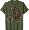 thechicgeek Bear on Bike Cute Grizzly Bicycling T-Shirt - Olive Green