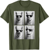 Funny Animal Selfie Booth Tee Cool Llamas Sunglasses Jungle Animal Meme Selfie Booth T-Shirt - Olive Green