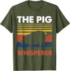Funny Pig Farm Piggy Farmer Farming Gifts DAIMMER The Pig Whisperer T-Shirt - Olive Green