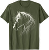 Funny Horse Riding Gifts Horse Silhouette Horse Riding Lover T-Shirt - Straight - Olive Green