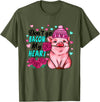 Punny Pig Valentine Apparel Don't Go Bacon My Heart Funny Pig Valentine Tee T-Shirt - Olive Green