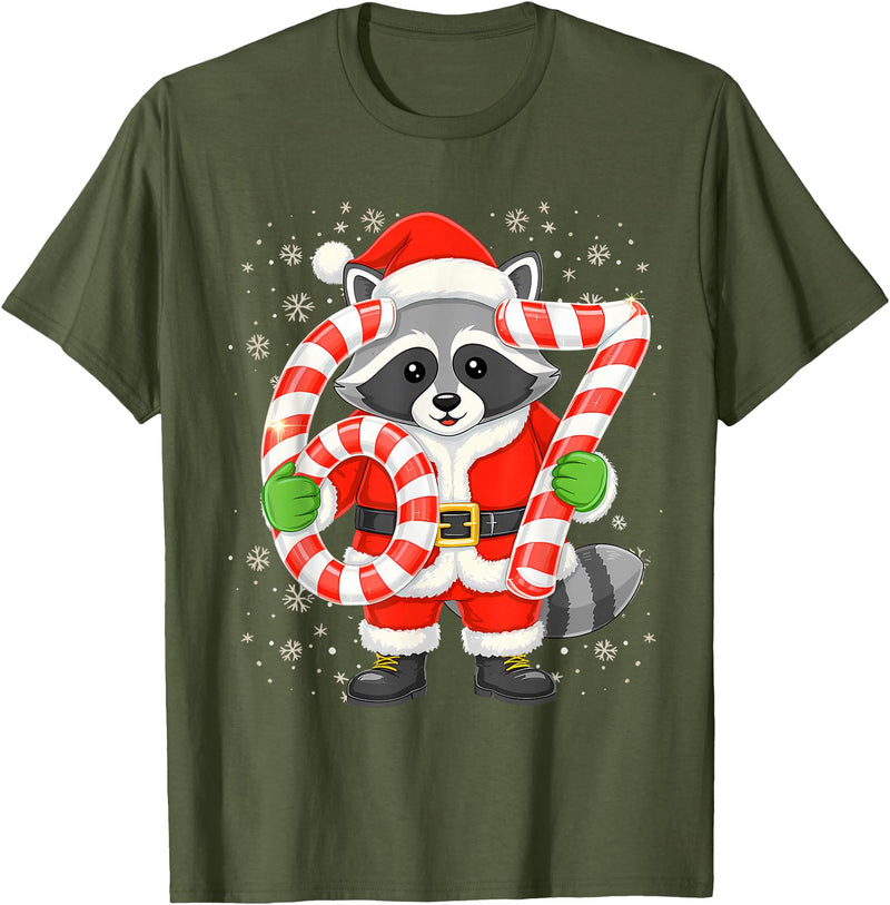 Funny Raccoon Christmas 67 Meme Tee PJm Men Women 67 Meme Polar Bear Funny Christmas PJm Men Women Family T-Shirt - Olive Green