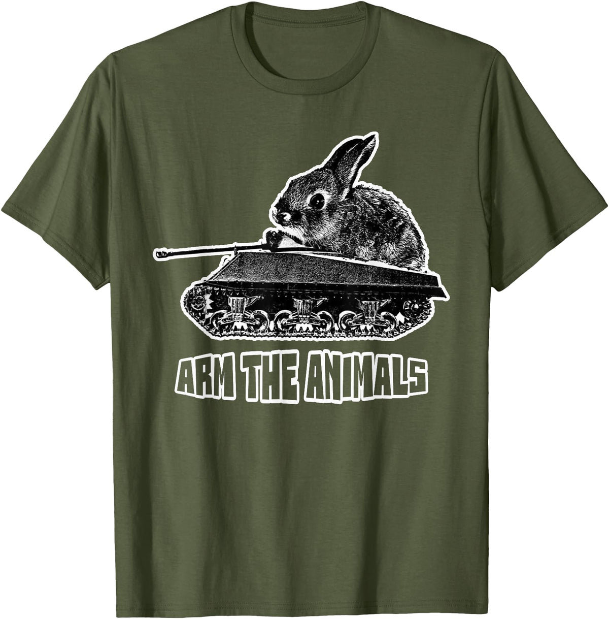 Cute Rabbit Lover Bunny Graphic Tank Top in Olive Green