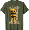 June 1986 40th Birthday Gifts for Men Women 40 Year Old June 1986 Teddy Bear 40th Birthday Men Women T-Shirt - Olive Green