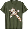 Funny giraffe t-shirt animal love zoo and safari Love Giraffe Women's Wildlife Giraffe Lovers Tee for Children Girls T-Shirt - Olive Green