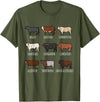 Cattle Breed Livestock Enthusiasts,Cattle Farmers Type of Cow Breed Cattle Collection West Bulls Angus Farmer T-Shirt -