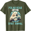 Polar Bears Polar Bear Lovers Shop Polar Bears Polar Bear is my spirit animal T-Shirt - Olive Green