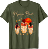 'Mama Bear' Script with Feathers T-Shirt
