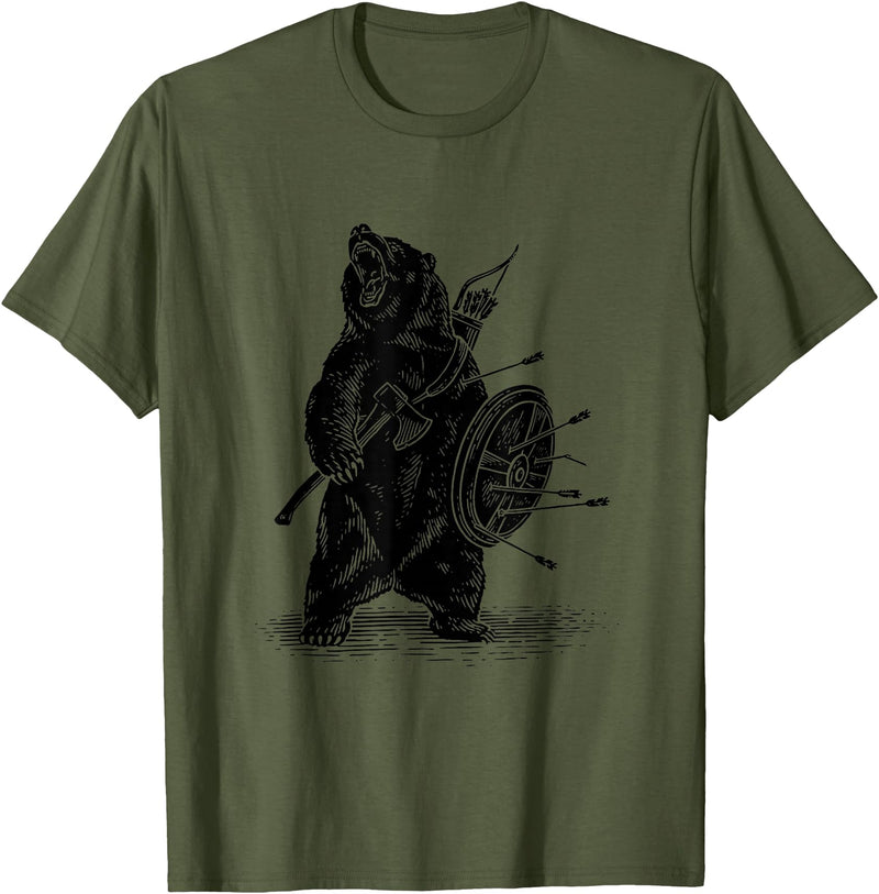 Amazing T shirt Viking Bear T-Shirt Polar Bear T-Shirt T-Shirt - Olive Green