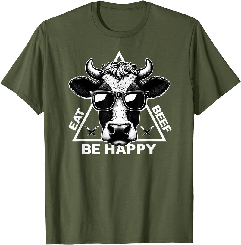 InkfulMerch Meat Lover Carnivore Diet Cow Steak Eat Beef Carnivore T-Shirt - Olive Green