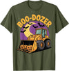 Bulldozer Halloween Costume Toddler Spooky Ghost Boo-Dozer Halloween Kids Bulldozer T-Shirt - Olive Green