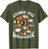 Guinea Pig Whisperer Funny Gift Guinea Pig Lover Shirt T-Shirt - Olive Green