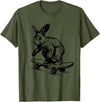 Rabbit Lover Bunny on Skateboard Easter Rabbit T-Shirt in Olive Green