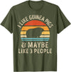 Guinea Pig Wheek Squad I Like Guinea Pigs and Maybe 3 People Guinea Pig Retro Men T-Shirt - Olive Green