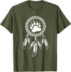 Indigenous Native American For Men Traditional Dreamcatcher Women Bear Native American T-Shirt - Olive Green