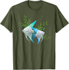 Fun Fish Tees Angel Fish Aquarium Fish Tank Gift T-Shirt - Olive Green