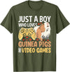 Guinea Pig Gifts for Gamer Co. Just a Boy Who Loves Guinea Pigs and Video Games Gaming T-Shirt - Olive Green