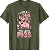 Pig Shirts & Gifts for Girls Girls Pig T-Shirt - Olive Green