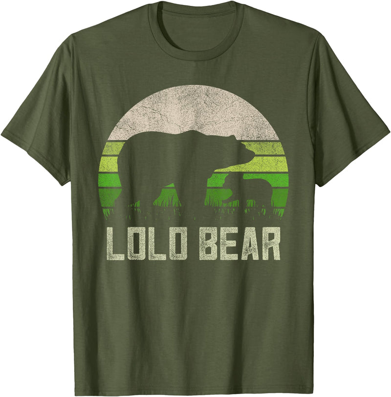 Lolo Bear Gifts & Shirts From Grandchildren Funny Filipino Grandpa Shirts From Grandkids, Cub Lolo Bear T-Shirt - Olive Green